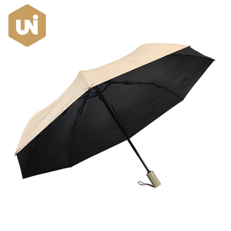 Folding Auto Open And Auto Close Black Coating Umbrella